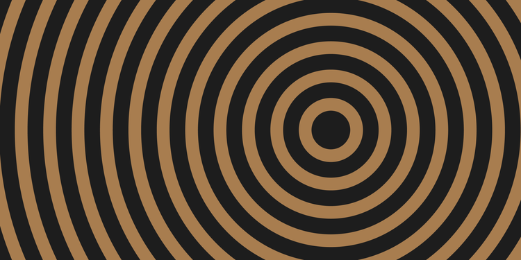 Concentric circles radiating on a dark background.
