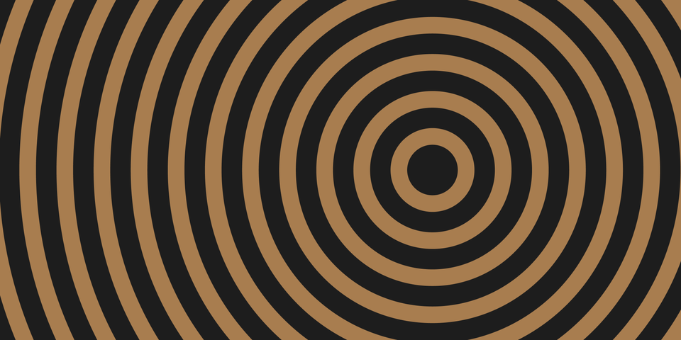 Concentric circles radiating on a dark background.